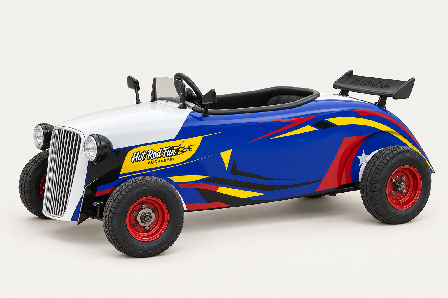 Hot rod HotRodFun albastru, în poziție fixă